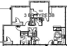 3 Bedroom 3 Bath 870 Sq. Ft Floor Plan, at Hawks Landing, Ruckersville