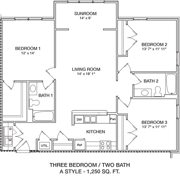 A15 Floor Plan at Marsh View Place, South Carolina, 29455