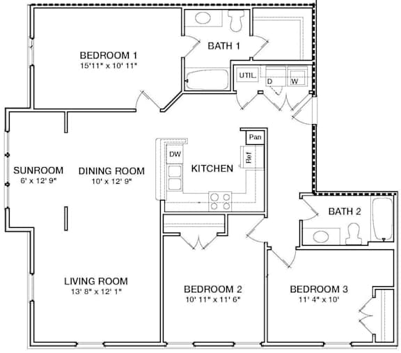 A16 Floor Plan at Marsh View Place, Charleston, SC