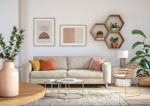 Floor Plan  Living Room with Couch at Heronview, Sterling