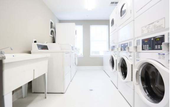 Row of washers and Dryers at Bellamoor at the Park, LLC, Huntersville, North Carolina