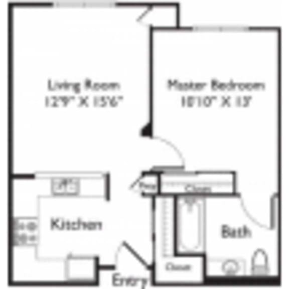 1x1 Mira Vista Villas Floorplan