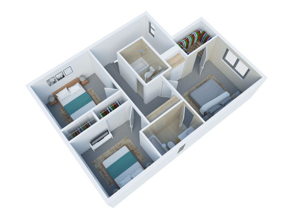 2 bedroom 2 bathroom floor plan at San Mateo Townhomes in Phoenix, AZ