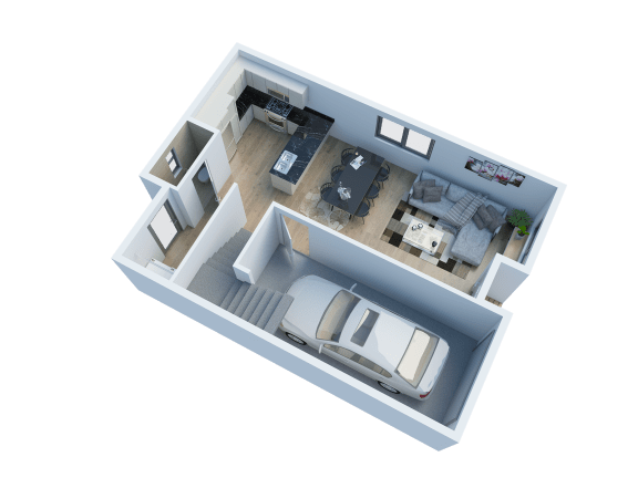 2 bedroom 2 bathroom floor plan at San Mateo Townhomes in Phoenix, AZ