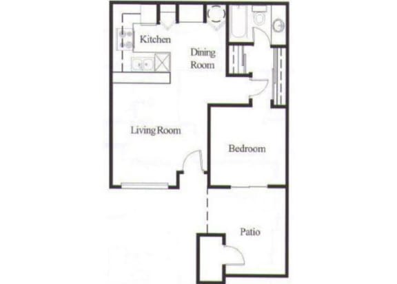 2 Bedroom Floor Plan At Acacia Hills Apartments in Glendale, AZ
