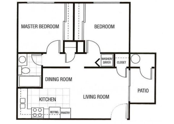 2 bedrooms 1 bathroom at Sunset Landing Apartments in Glendale, AZ