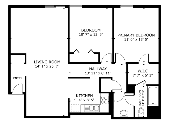 Floor Plan  a floor plan of a house with a bedroom and a living room