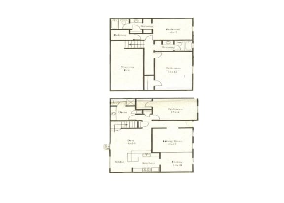 3 bedroom 3 bathroom floor plan at Wellington Estates in San Antonio, TX