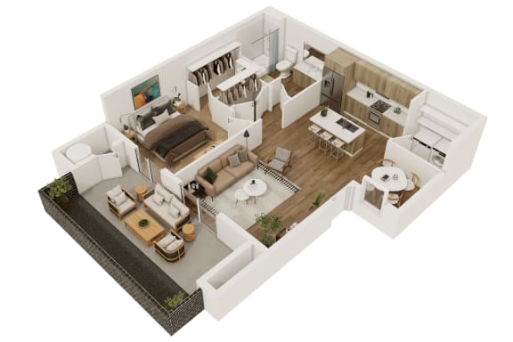 Copper One Bed One Bath Floorplans at Amavida Marana