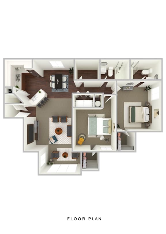 Floor Plan  a stylized floor plan with a bedroom and living room