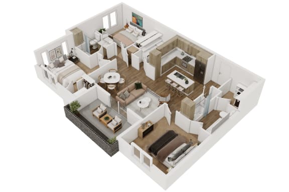 Zinc Three Bed Two Bath Floorplan at Amavida Marana