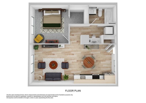 Cabana Bridges one bedroom one bathroom Floorplan in Tucson