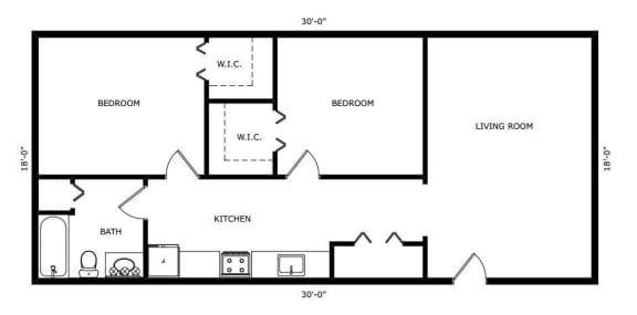 Two Bedroom One Bath