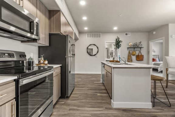 Kitchen at V on Broadway Apartments in Tempe AZ November 2020