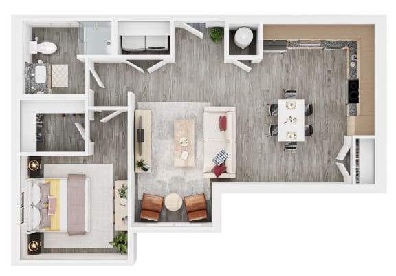 Lucero Apartments B4 One bedroom bedroom floorplan in Phoenix