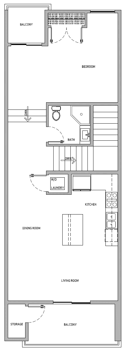 1 bedroom 1 bathroom floor plan image in Phoenix AZ