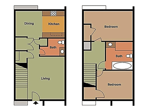 Two Bedroom One and a Half Bath