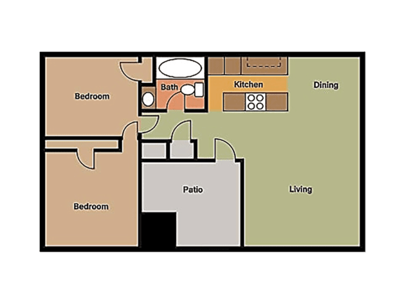 Two Bedroom One Bath