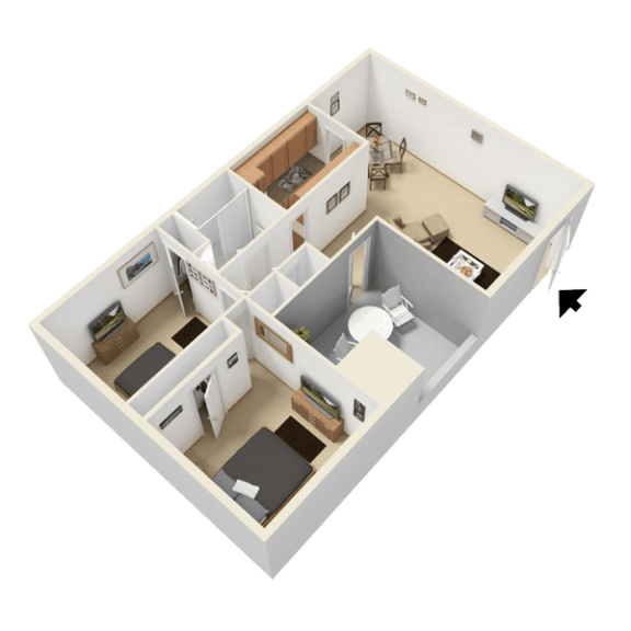 Two Bedroom One Bath