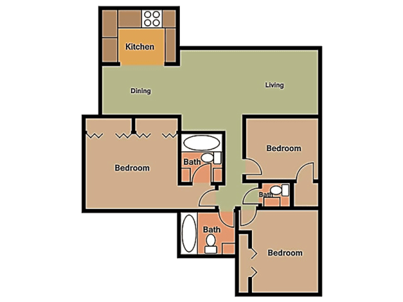 Three Bedroom Two Bath