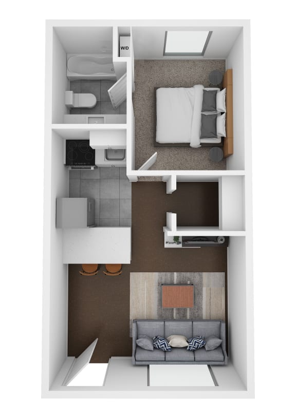 One Bedroom Floorplan at Polanco Apartments in Scottsdale Arizona