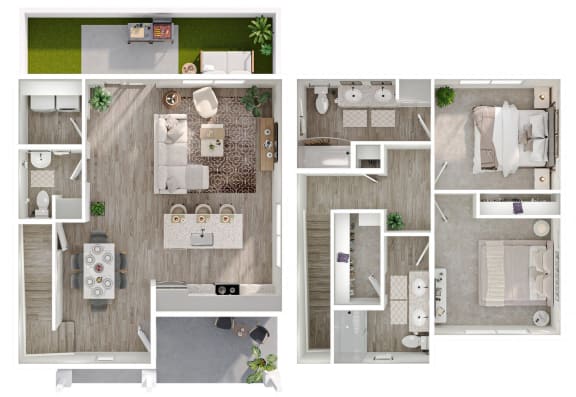 a floor plan of a house with a bedroom and a living room