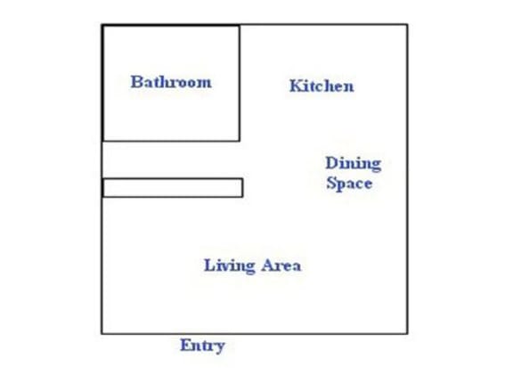 Studio floor plan at The Continental Apartments in Phoenix, AZ