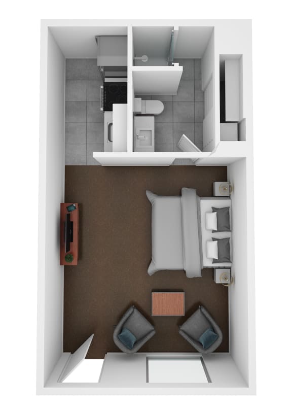Studio Floorplan at Polanco Apartments in Scottsdale Arizona