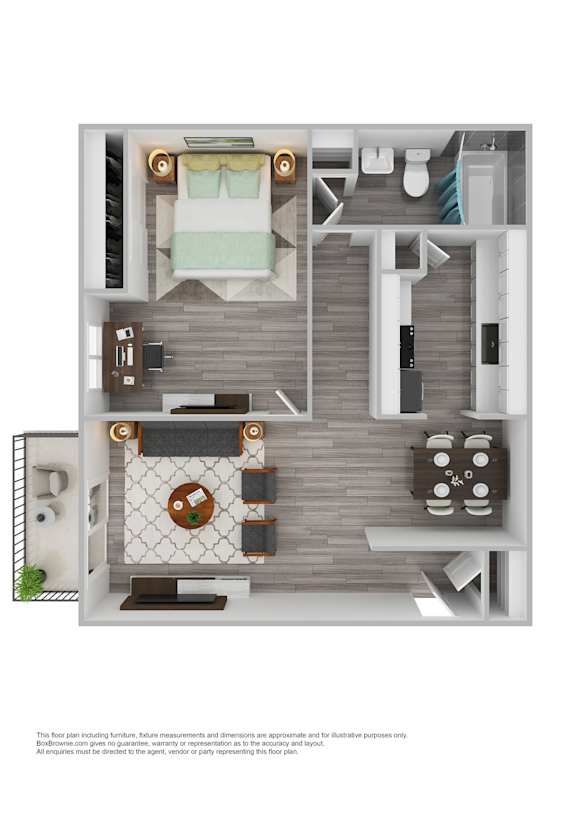 One Bedroom Floorplan at Villa Esperanza