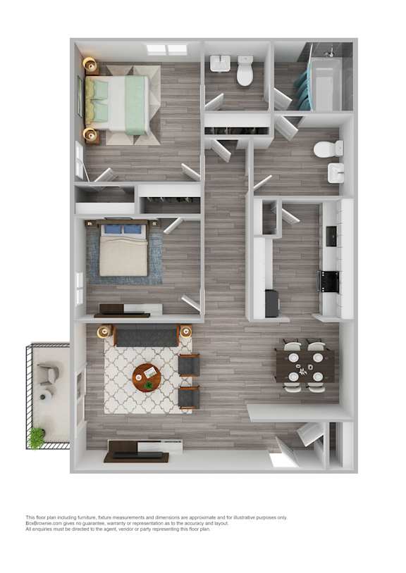 Two Bedroom Floorplan at Villa Esperanza