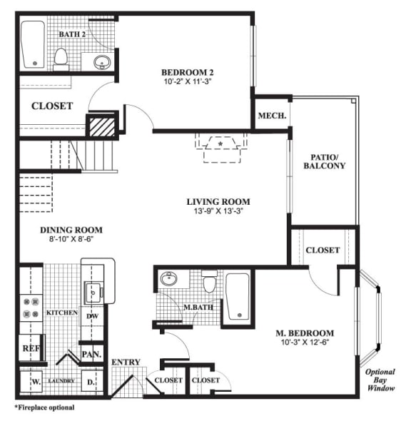 Davenport- Floor Plan at Ardenwood Apartments, Connecticut, 06473