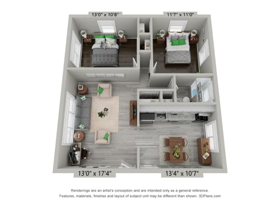 Floor Plan  2 Bedroom Floor Plan at Encore 99, East Haven, CT, 06512