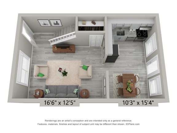 Floor Plan  Townhouse Floor 1 at Encore 99, East Haven, Connecticut