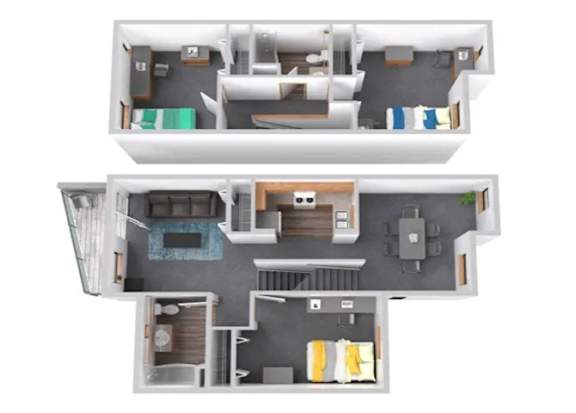 2 bedroom floor plan  the grove apartments uca heights