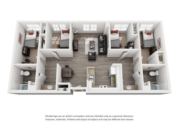 2 bedroom floor plan  the residences at