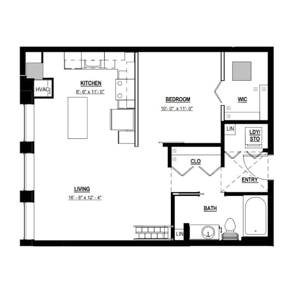 A black and white image of a floor plan for a house.