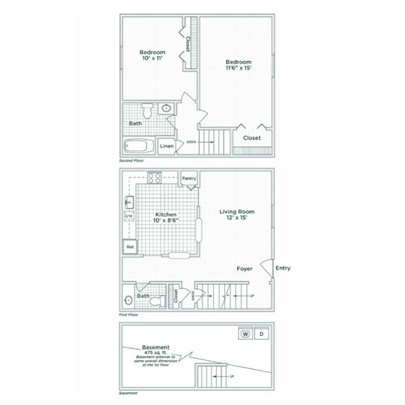 Floor Plan  coolidge place townhomes floor plan b
