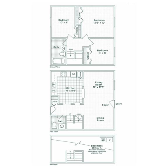 Floor Plan  coolidge place townhomes floor plan d