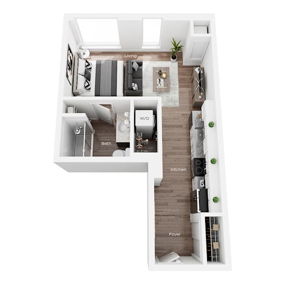 studio apartment floor plan