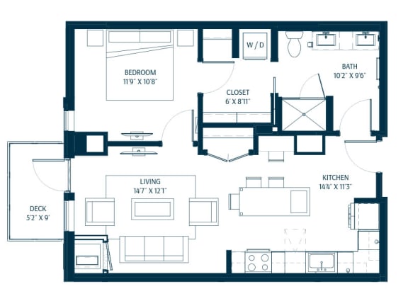 Forte on the Park Minneapolis A1 Floor Plan