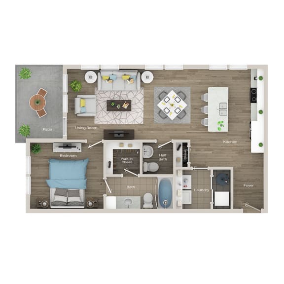 a floor plan of a house with a wooden floor