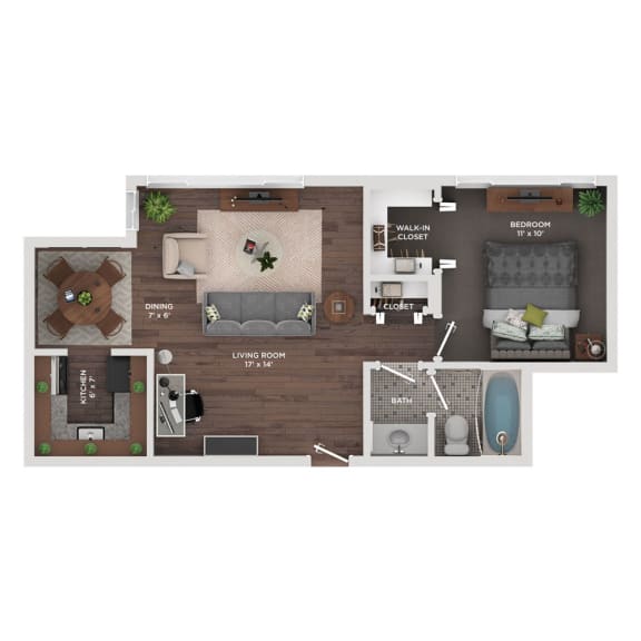 a 1 bedroom floor plan  1190 sq ft