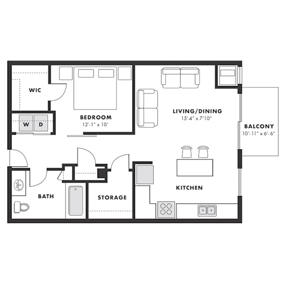 a floor plan of a bedroom floor plan with a bedroom and a living room