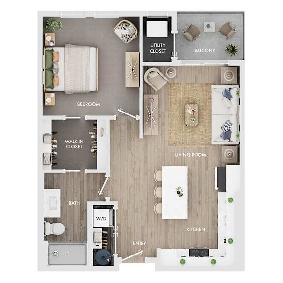 Floor Plan  A floor plan of a house with labeled rooms such as bedroom, living room, kitchen, and bathroom.