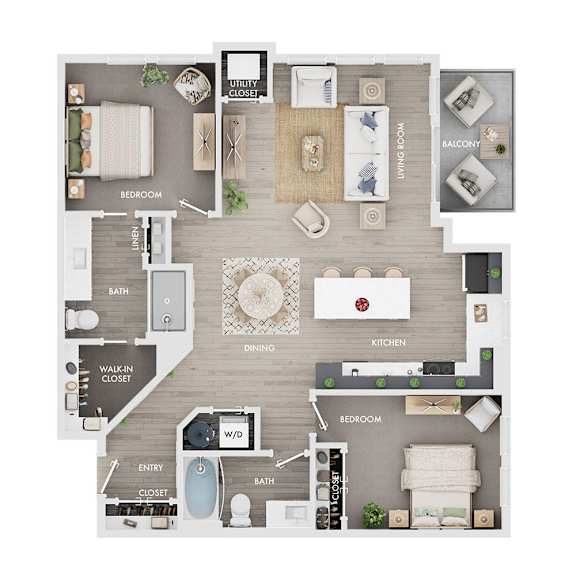 A detailed floor plan of a house showing all the rooms and their locations.