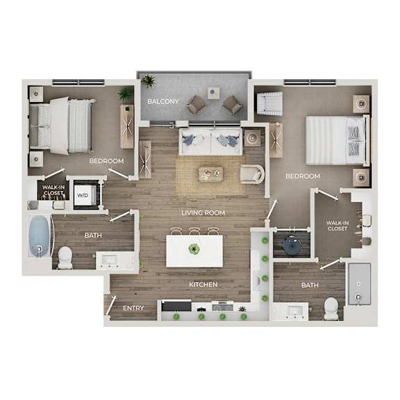 A floor plan of a house with labeled rooms such as bedroom, living room, kitchen, and bathroom.