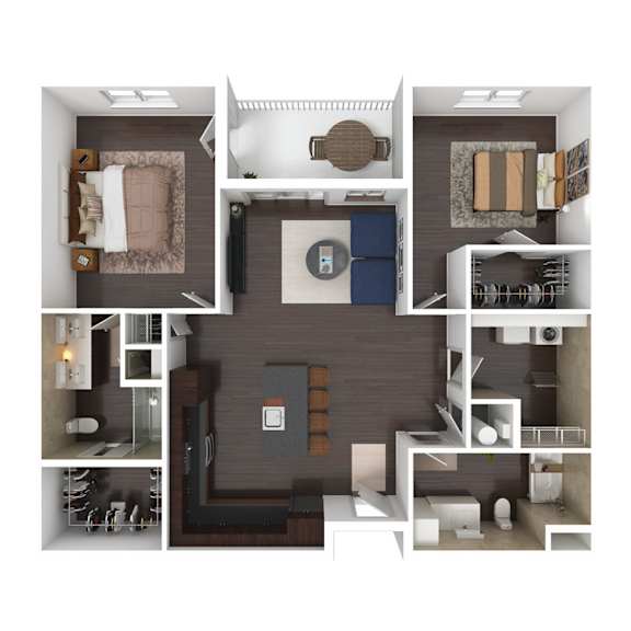 Floor Plan  A series of images showing different layouts of a small apartment.