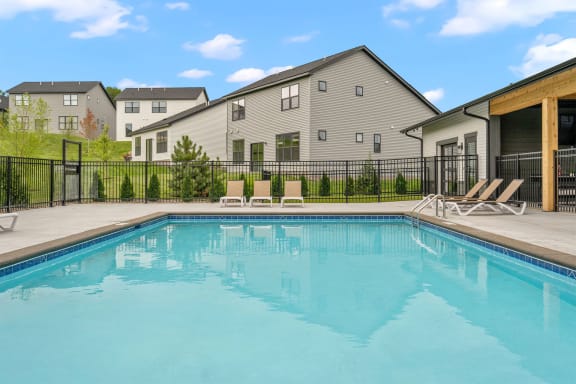 the swimming pool at our apartments