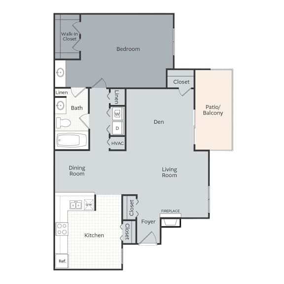 A floor plan of a house with a living room, dining room, kitchen, and bedrooms.