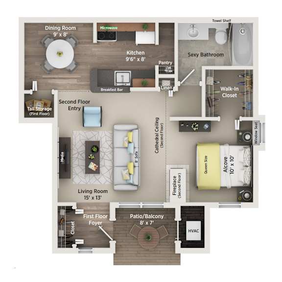 a 1 bedroom floor plan  the residences at